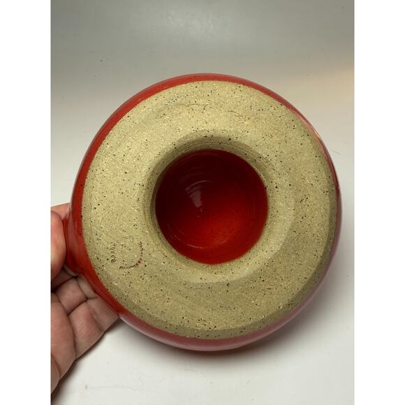 Rachael Pots Handmade Pottery NYC Red Speckled Citrus Juicer Signed Culinary - Picture 4 of 6